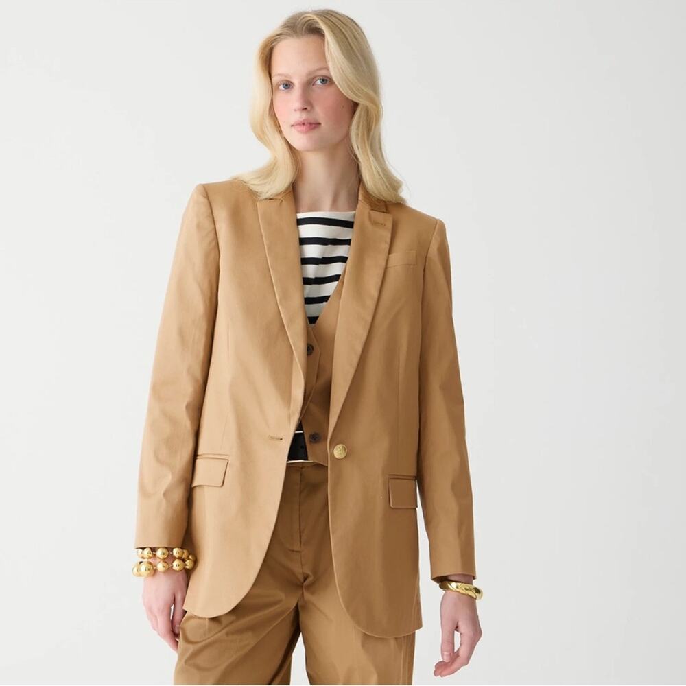 J.Crew Alfie Single Breasted Tan Blazer in Chino